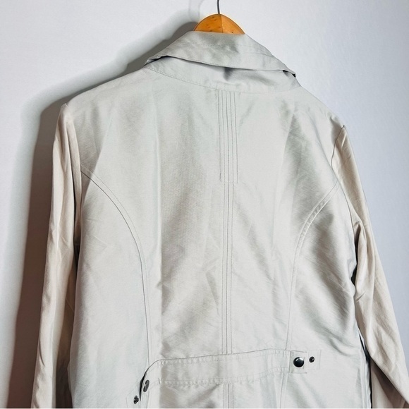 NWT! Redwood Court Double Knit Silver Gray Linen Poly Shark Skin Jacket. Size L - Picture 9 of 14